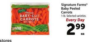 Safeway Signature farms baby peeled carrots offer