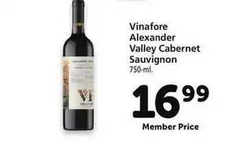 Safeway Vinafore alexander valley cabernet sauvignon offer
