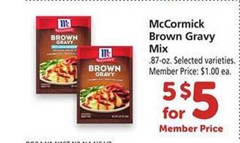 Safeway Mccormick brown gravy mix offer