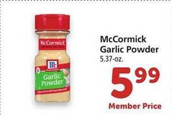Safeway Mccormick garlic powder offer