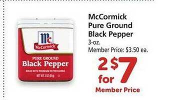 Safeway Mccormick pure ground black pepper offer