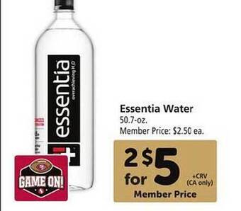 Safeway Essentia water offer