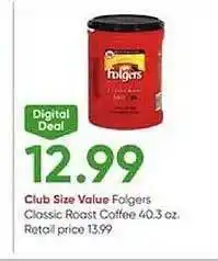 Stater Bros Folgers classic roast coffee offer