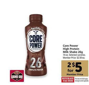 Safeway Core power high protein milk shake offer