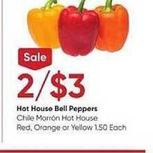 Stater Bros Hot house bell peppers offer