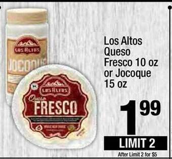Super King Markets Los altos queso fresco or jocoque offer