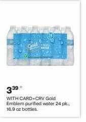 CVS Gold emblem purified water offer