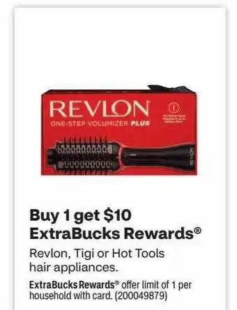 CVS Revlon, tigi or hot tools hair appliances offer