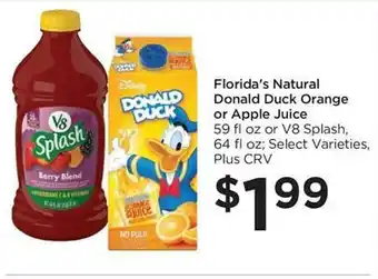 Florida's natural donald duck orange or apple juice