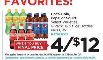 Foods Co Coca-cola, pepsi or squirt offer