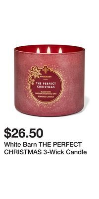 Bath & Body Works White barn the perfect christmas 3-wick candle offer