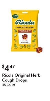 Walmart Ricola original herb cough drops offer