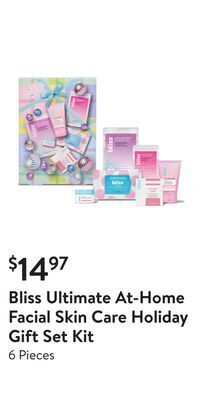 Walmart Bliss ultimate at-home facial skin care holiday gift set kit offer