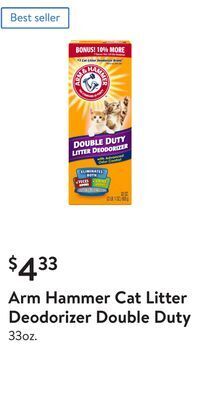 Walmart Arm hammer cat litter deodorizer double duty offer