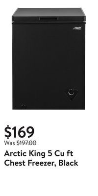 Walmart Arctic king 5 cu ft chest freezer, black offer
