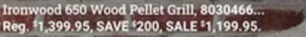 Ace Hardware Ironwood 650 wood pellet grill offer
