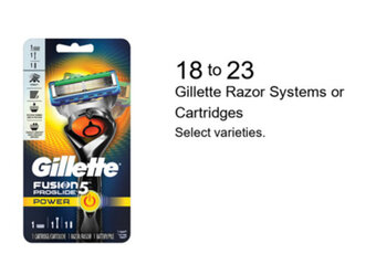 Walgreens Gillette Razor Systems or Cartridges offer