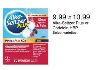 Walgreens Alka-Seltzer Plus or Coricidin HPB offer