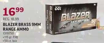 Sportsman's Warehouse Blazer brass 9mm range ammo offer