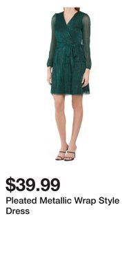 TJ Maxx Pleated metallic wrap style dress offer