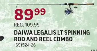 Sportsman's Warehouse Daiwa legalis lt spinning rod and reel combo offer