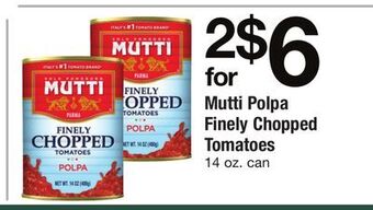 ACME Mutti polpa finely chopped tomatoes offer