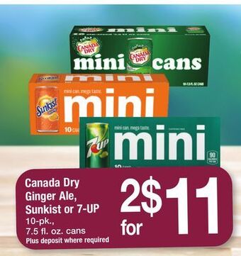 ACME Canada dry ginger ale, sunkist or 7-up offer