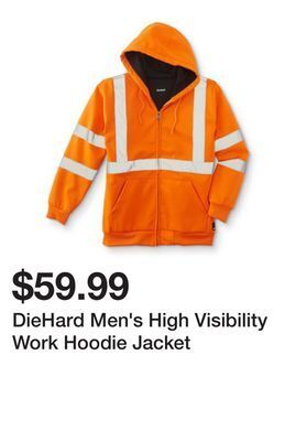 Kmart Diehard men's high visibility work hoodie jacket offer