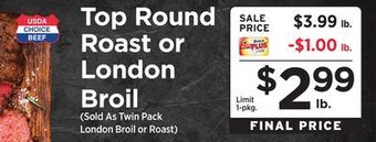 ShopRite Top round roast or london broil offer