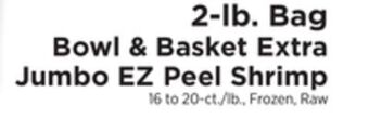 ShopRite 2-lb. bag extra jumbo ez peel shrimp offer