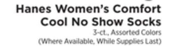ShopRite Women's comfort cool no show socks offer