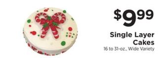 ShopRite Single layer cakes offer