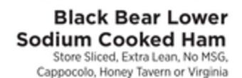 ShopRite Lower sodium cooked ham offer