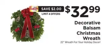 ShopRite Decorative balsam christmas wreath offer