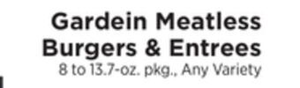 ShopRite Meatless burgers & entrees offer
