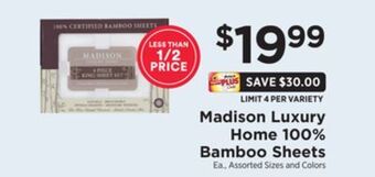 ShopRite 100% bamboo sheets offer