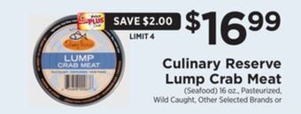 ShopRite Lump crab meat offer