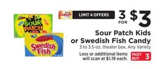 ShopRite Sour patch kids or swedish fish candy offer