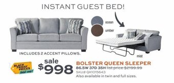 Slumberland Furniture Bolster Queen Sleeper offer