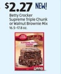 Aldi Betty Crocker Supreme Triple Chunk or Walnut Brownie Mix 16.5-17.8 oz. offer
