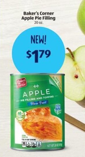 Aldi Baker's Corner Apple Pie Filling 20 oz. offer