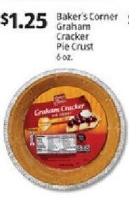 Aldi Baker's Corner Graham Cracker Pie Crust 6 oz. offer