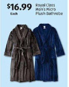 Aldi Royal Class Men's Micro Plush Bathrobe offer
