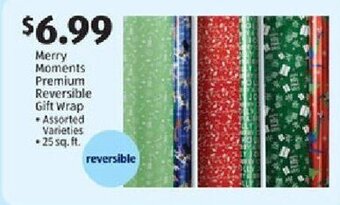 Aldi Merry Moments Premium Reversible Gift Wrap offer