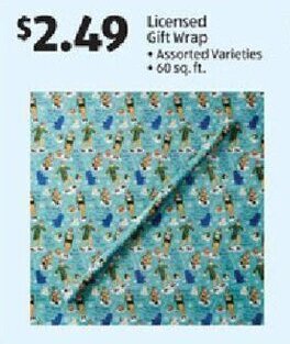 Aldi Licensed Gift Wrap offer