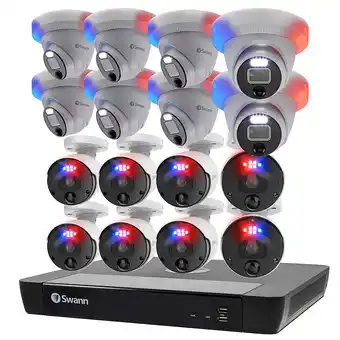 Best Buy Swann - proenforcer 16-channel, 16-camera indoor/outdoor 4k ultra hd 2tb nvr security surveillance system - white offer