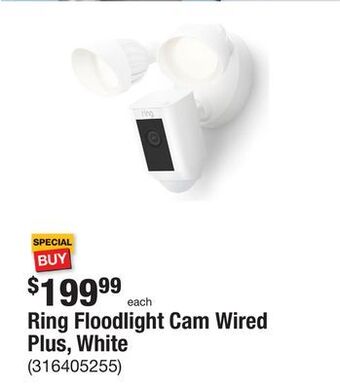 The Home Depot Ring floodlight cam wired plus, white offer