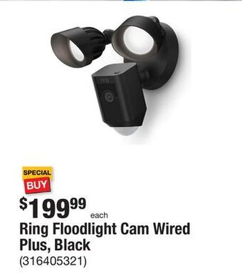 The Home Depot Ring floodlight cam wired plus, black offer