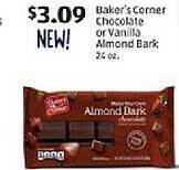 Aldi Baker's corner chocolate or vanilla almond bark offer