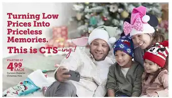 Cartoon character christmas hats